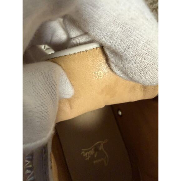 Christian Louboutin Shoes Womens Size 9 39 White Spike Studded High Top Red Sole - Picture 13 of 15